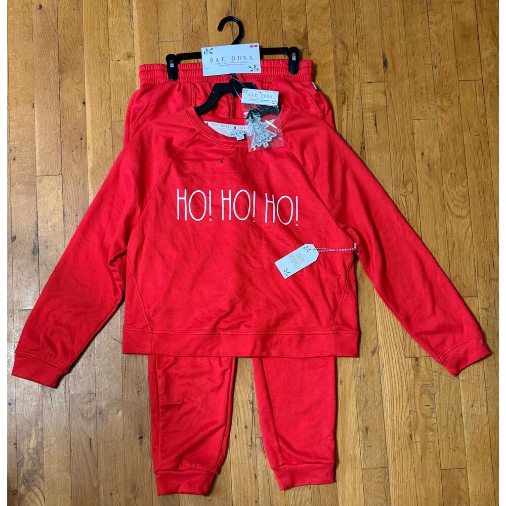 Rae Dunn Ho Ho Ho Holiday Sweatshirt Jogger Set Medium
